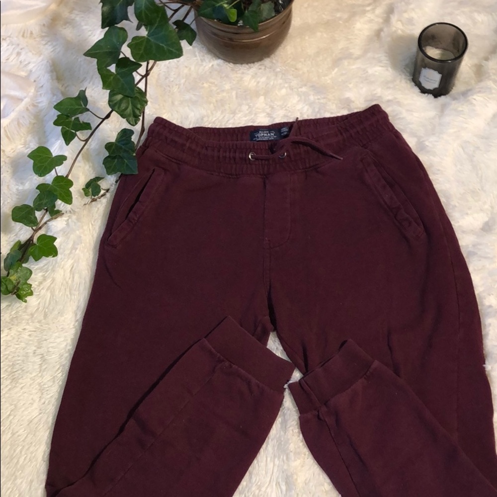 Maroon TopMan / TopShop Joggers